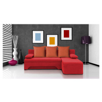 Rozkládací rohová sedačka VALERIE Červená Oranžová