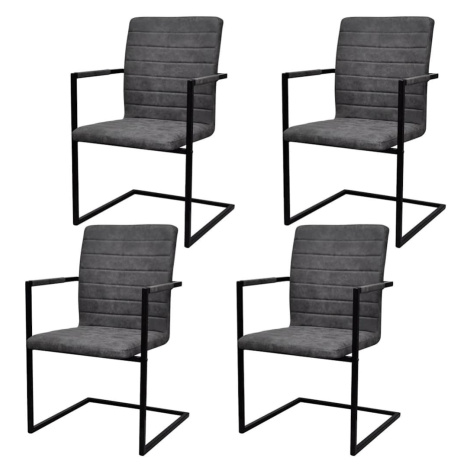 vidaXL Konzolové jídelní židle 4 ks tmavě šedé umělá kůže