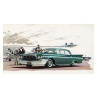 Fotografie New DeSoto Car and Jet Pilots, 1960, American School,, 40x22.5 cm