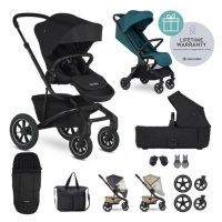 EASYWALKER Kombinovaný kočárek Jimmey Pepper Black XXL AIR + RWS + Jackey Teal Green