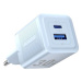 Vention 2-Port USB (C + A) GaN Charger (30W/30W) EU-Plug Blue