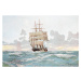 Ilustrace Sailing ship at the Cape of Good Hope, clu, 40 × 26.7 cm