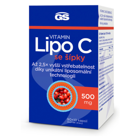 GS Vitamin Lipo C 500 mg se šípky 90+10 kapslí Green Swan