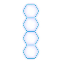 Escape6 Kompletní LED hexagonové svítidlo modré, rozměr 4 elementy 97 × 327 cm