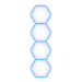 Escape6 Kompletní LED hexagonové svítidlo modré, rozměr 4 elementy 97 × 327 cm