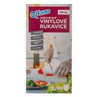 Q-Home Jednorázové vinylové rukavice velikost S/M 100ks