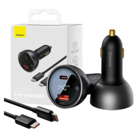 Nabíječka do auta Car charger Baseus Superme, USB, USB-C, 140W, black (6932172622374)