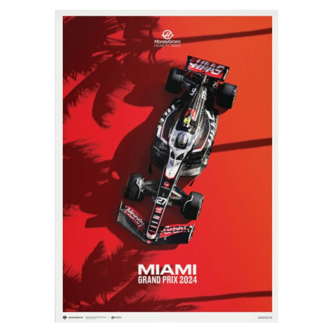 Umělecký tisk MoneyGram Haas F1 Team - Miami Grand Prix - 2024, Automobilist, 50 × 70 cm