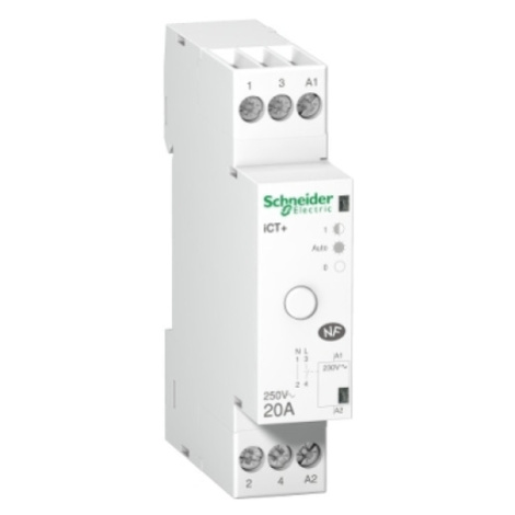 Hybridní instalační stykač Schneider Electric Acti9 ICT+ 20A 1P+N 230V A9C15031 s manuálním ovlá