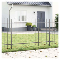 vidaXL Zahradní plot 4 pcs Šedá 6,8 x 1,2 m Práškově lakovaná ocel