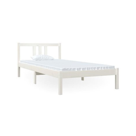 Rám postele bílý masivní dřevo 90 × 200 cm, 814870 SHUMEE