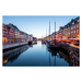 Fotografie Colorful houses along the canal at, Malorny, 40 × 26.7 cm