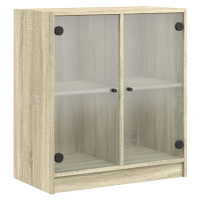 vidaXL Odkládací skříňka se skleněnými dvířky dub sonoma 68x37x75,5 cm