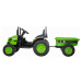 Elektrický Traktor POWER s vlečkou, zelený, Pohon zadních kol, 12V baterie