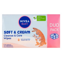 Nivea baby Soft & Cream duopack čisticí ubrousky 2x57 ks