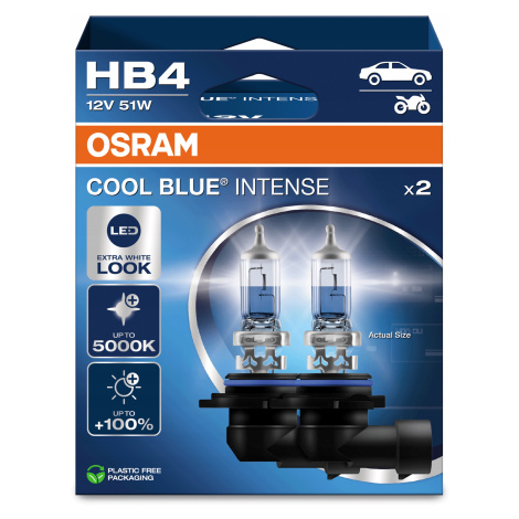 Osram HB4 Cool Blue Intense Autožárovky Chladné Světlo 5000K +100%