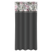 Jednoduchý tmavě šedý závěs s potiskem růžových pivoněk Šířka: 160 cm | Délka: 270 cm
