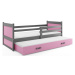BMS Dětská postel s přistýlkou RICO 2 | šedá 80 x 190 cm Barva: Růžová