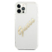 Guess GUHCP12MKTRSVGO hard silikonové pouzdro iPhone 12 / 12 Pro 6.1" transparent Vintage Script