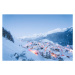 Fotografie Winter sunset on Ardez covered with, Roberto Moiola / Sysaworld, (40 x 26.7 cm)