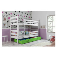 Dětská patrová postel ERYK 90x200 cm - bílá Zelená