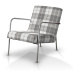 Dekoria Potah na křeslo Ikea PS, šedo - bílá kostka , fotel Ikea PS, Edinburgh, 115-79