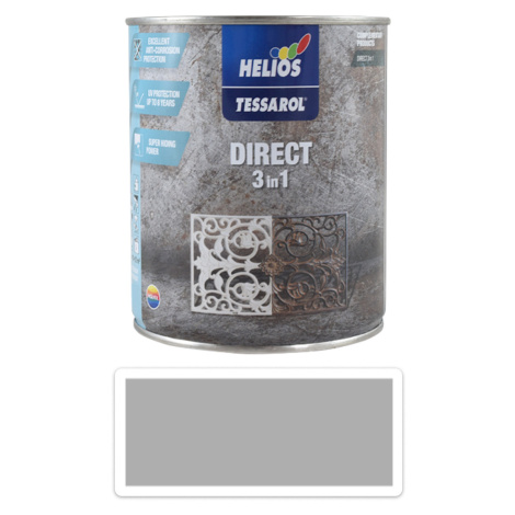 TESSAROL Direct 3in1 - antikorozní barva na kov 0.75 l Světle šedá RAL 9006 HELIOS PREISSER