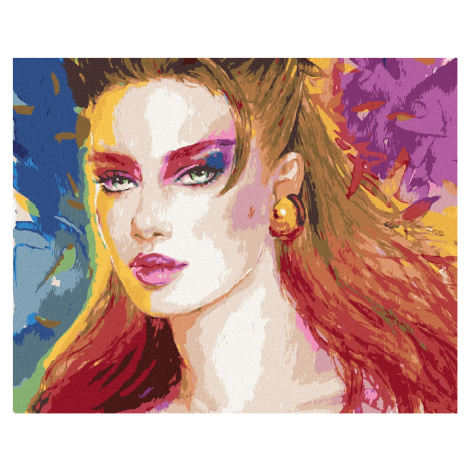 Diamondi - ŽENA S VELKOU NÁUŠNICÍ, 40x50 cm, bez rámu a bez vypnutí plátna