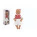 Panenka/Miminko Hamiro mrkací 50cm, pevné tělo, šaty bílé + červený puntík v krabici 24x60x15cm 