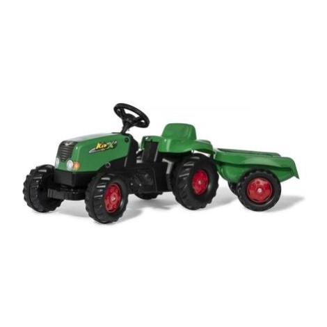 Šlapací traktor Rolly Kid s vlečkou - zeleno-červený ROLLYTOYS