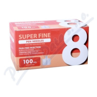 JEHLY PRO INZULÍNOVÁ PERA SUPER FINE, 8MM 30G, 100KS