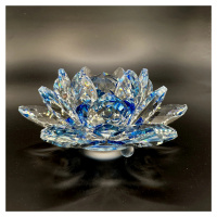 Křišťálové sklo - Lotosový květ Exclusive, Modrá