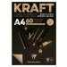 Clairefontaine, 975818C, Brown & Black Kraft, blok kraftového papíru, A4, 90 g, 60 listů