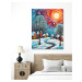 Obrazy na stěnu - Barevná zimní idylka Rozměr: 80x100 cm, Rámování: vypnuté plátno na rám