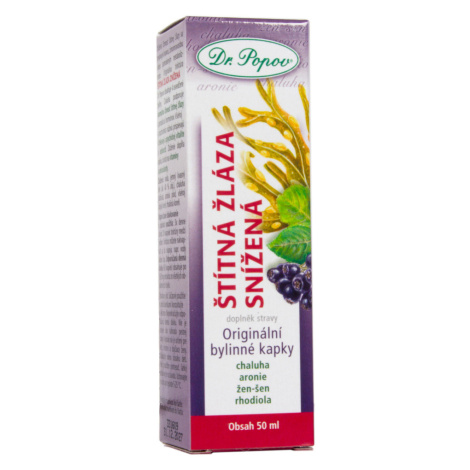Dr. Popov Štítná žláza snížená bylinné kapky 50 ml Dr.Popov