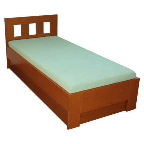 Lermo Postel z lamina MALAGA s úložným prostorem a roštem Rozměr: 180x200 cm, Dekor: buk iconic