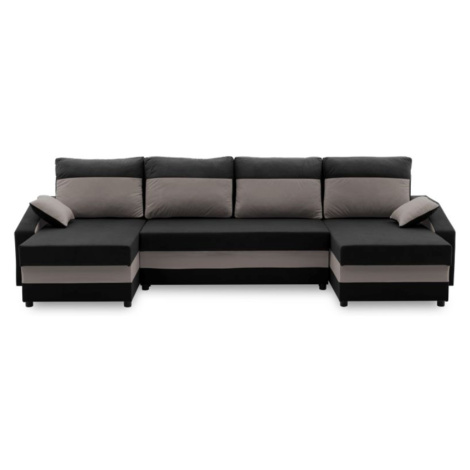 Velká rohová rozkládací sedací souprava SPARTA model 2 Černá/šedá