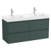 Koupelnová skříňka s umyvadlem Roca ONA 120x64,5x46 cm zelená mat ONA1202ZZM