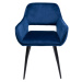 KARE Design Modrá čalouněná židle s područkami San Francisco