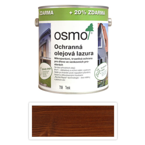 OSMO Ochranná olejová lazura 3 l Teak 708 (20 % zdarma)