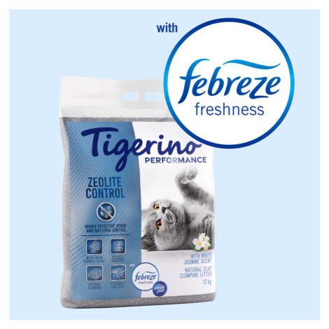 Tigerino Performance Zeolite Control kočkolit - Ambi Pur vůně jasmínu - 12 kg