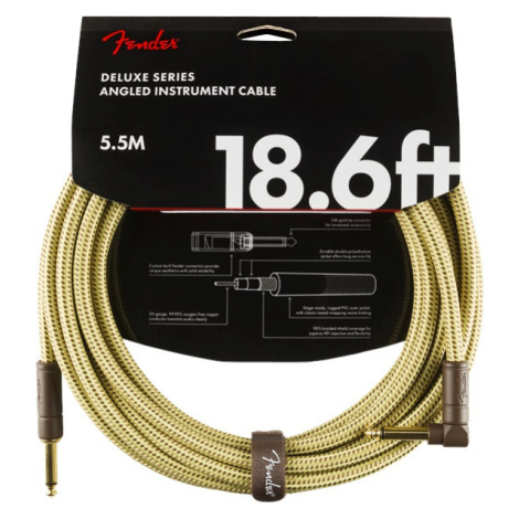 Fender Deluxe Series 18.6' Instrument Cable Tweed Angled