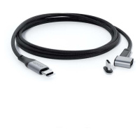 Magnetický opletený datový kabel USB-C na USB-C Epico - šedý