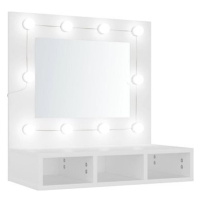 Shumee Zrcadlová skříňka s LED - bílá 60 × 315 × 62 cm 808882