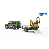 BRUDER 02593 Land Rover s přívěsem a JCB mikrobagrom