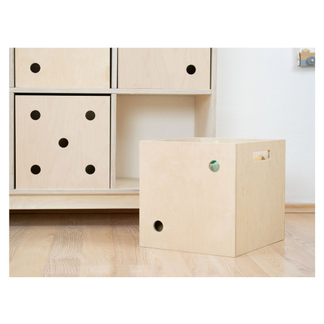 Benlemi Dřevěný úložný box DICE s čísly ve stylu hrací kostky Zvolte barvu: Transparentní voskov