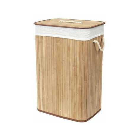 Compactor Bambusový koš na prádlo s víkem Compactor Bamboo - obdélníkový, přírodní, 43 x 35 x 60