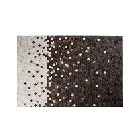 Kožený patchworkový koberec 160 x 230 cm hnědočerný EYIM, 200552 BELIANI