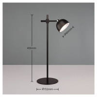 Reality Leuchten Nabíjecí stolní lampa Maxima LED, černá, výška 41 cm, plastová