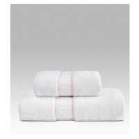 Soft Cotton Ručník PREMIER 55x100 cm Bílá / růžová výšivka